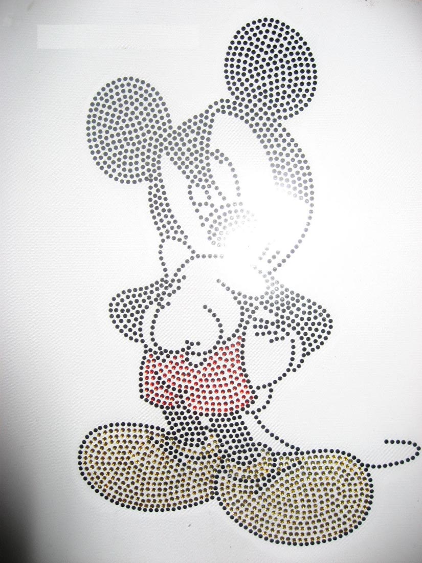 Hot fix rhinestone, Rhinestone transfer, Hot fix motif, Hot fix transfer, Iron on motif-Mickey 