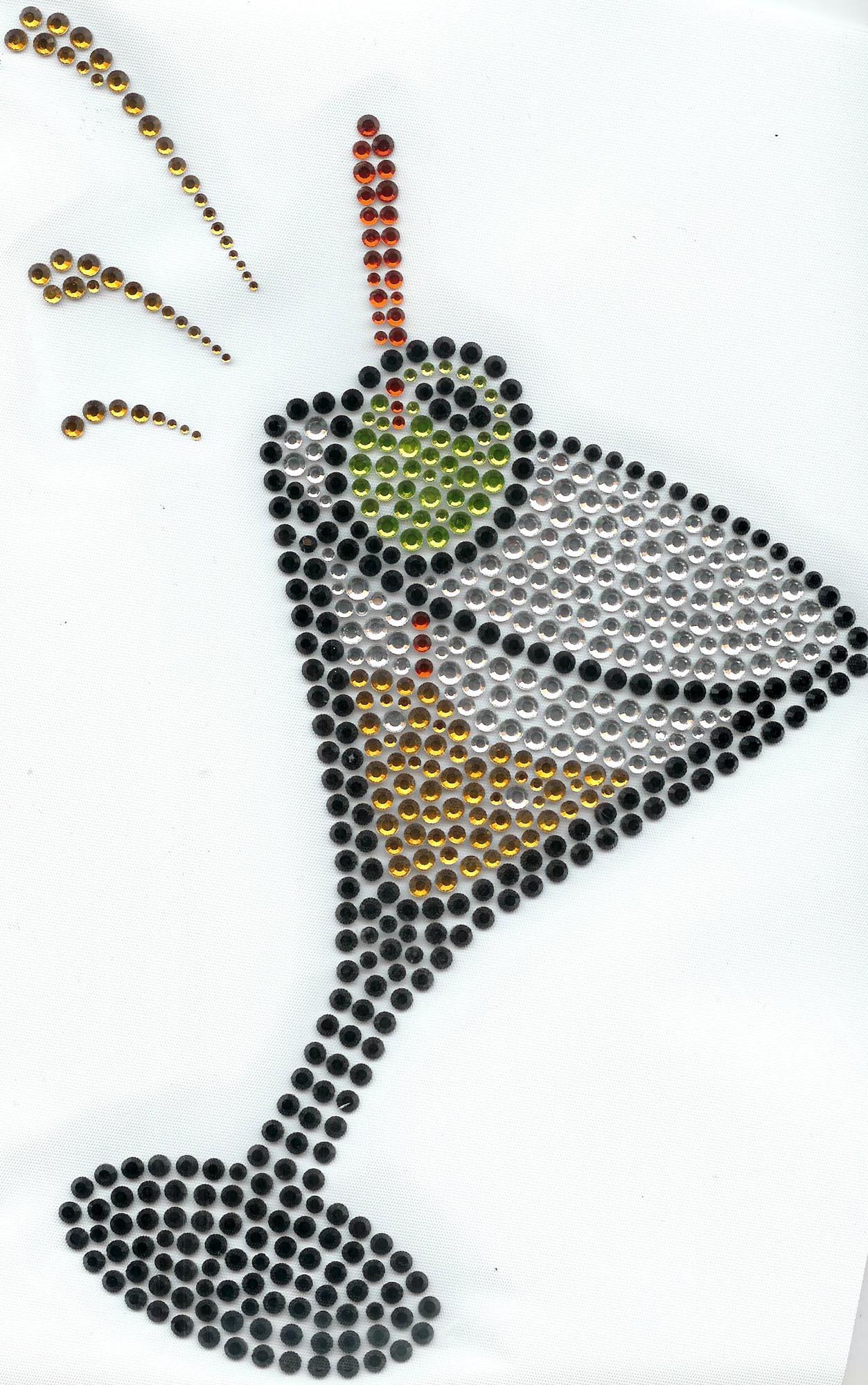 Heat transfer, Rhinestone transfer, Hot fix motif, transfer, Custom motif-Glass